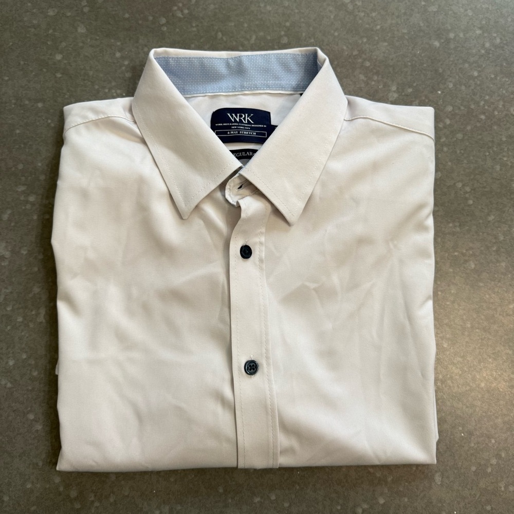 Wrk Regular Fit Solid Performance Dress Shirt (Of… - image 1